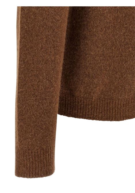 felpa knitted hoodie uomo tabacco ROBERTO COLLINA | 253M40007M4007